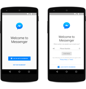 An archive of Changes in Social Media Channels Matrix Internet messenger-sign-up-android