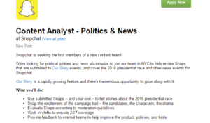 An archive of Changes in Social Media Channels Matrix Internet snapchat