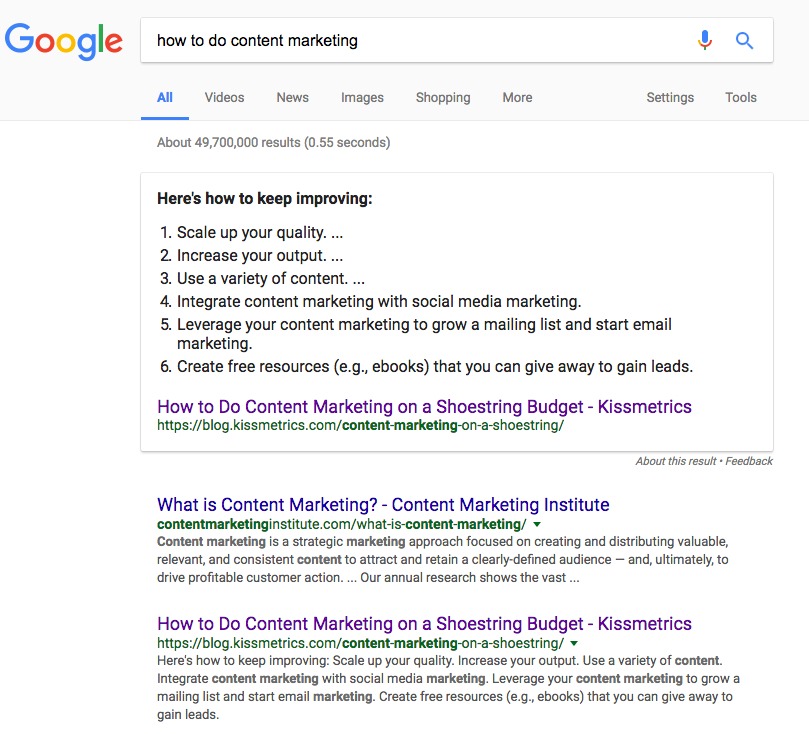 Google Featured Snippet