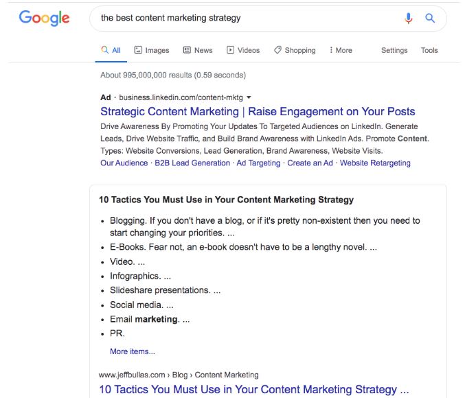 Google Featured Snippet