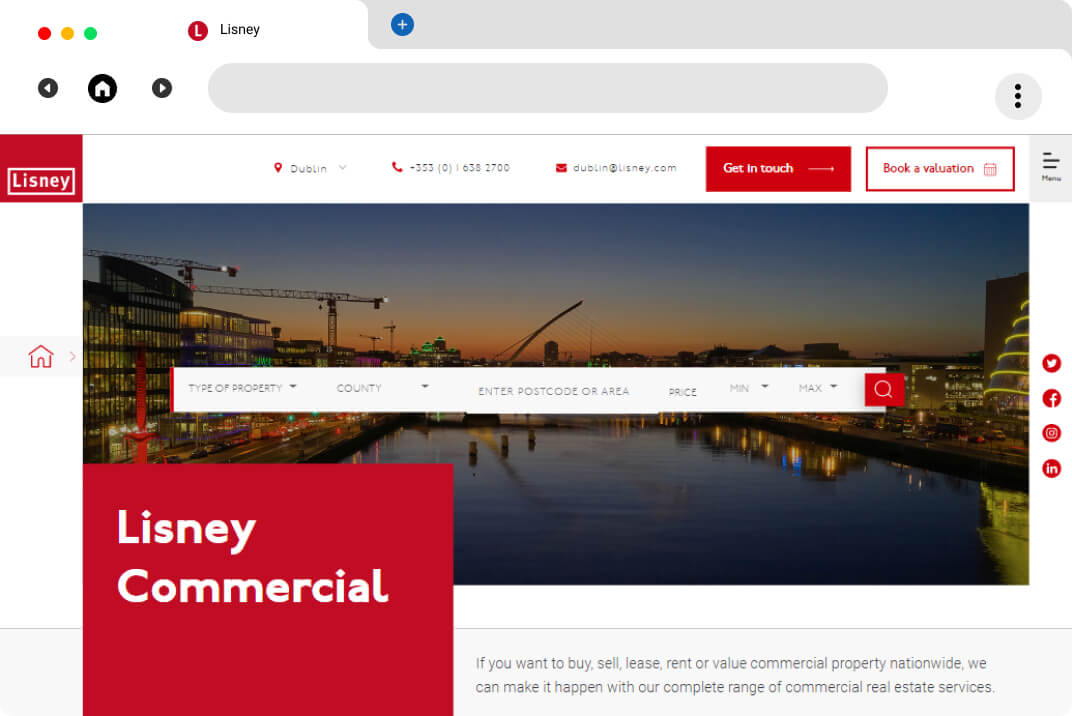 Lisney Commercial Website