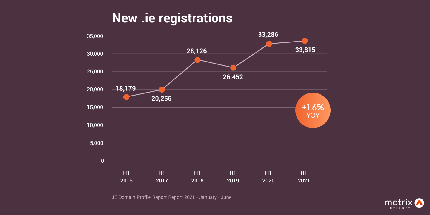 3 Enterprise Ireland Grants To Boost Your Online Business in 2022 Matrix Internet .ie domains registration growth