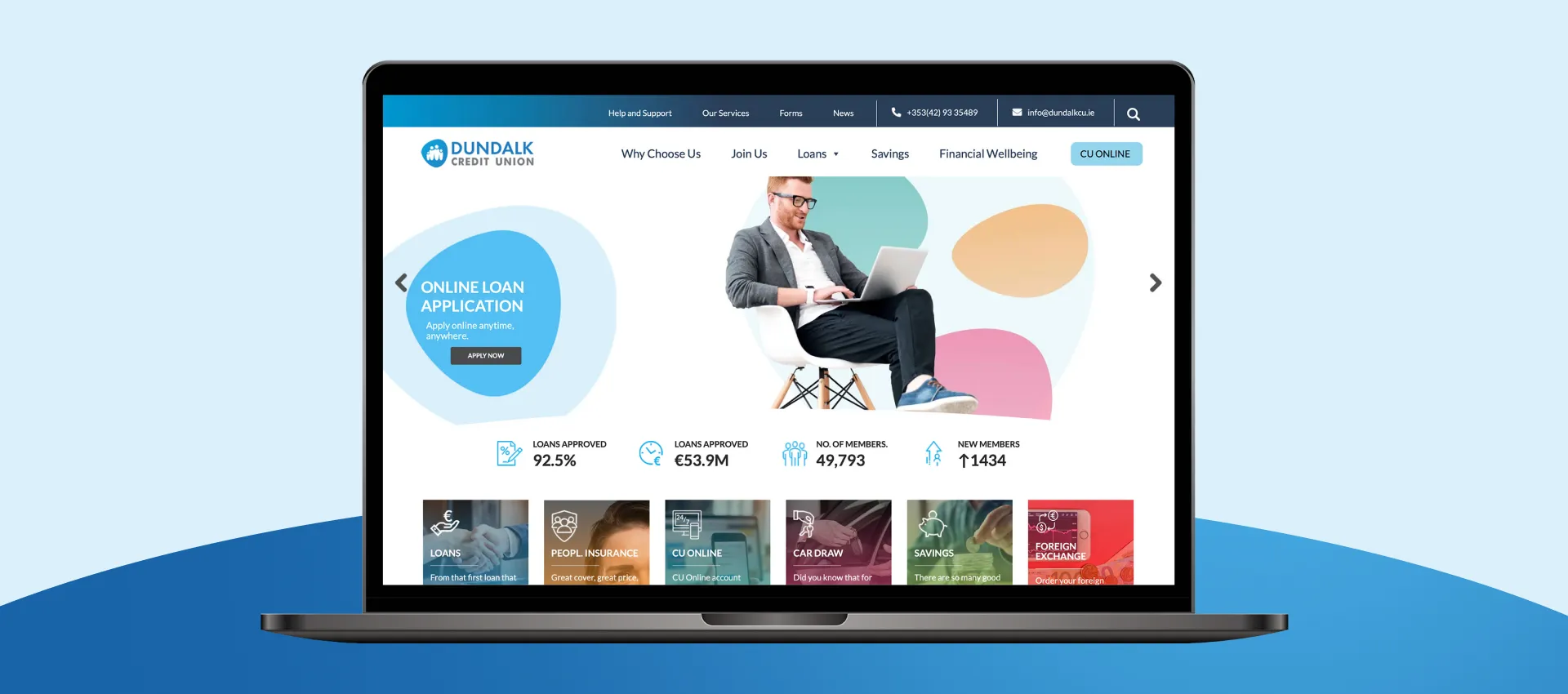 Desktop version of the website
