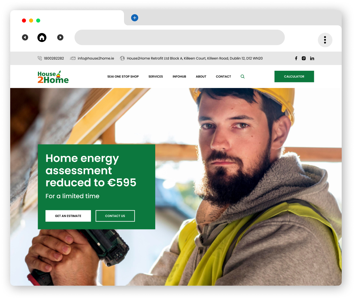 Desktop hero section