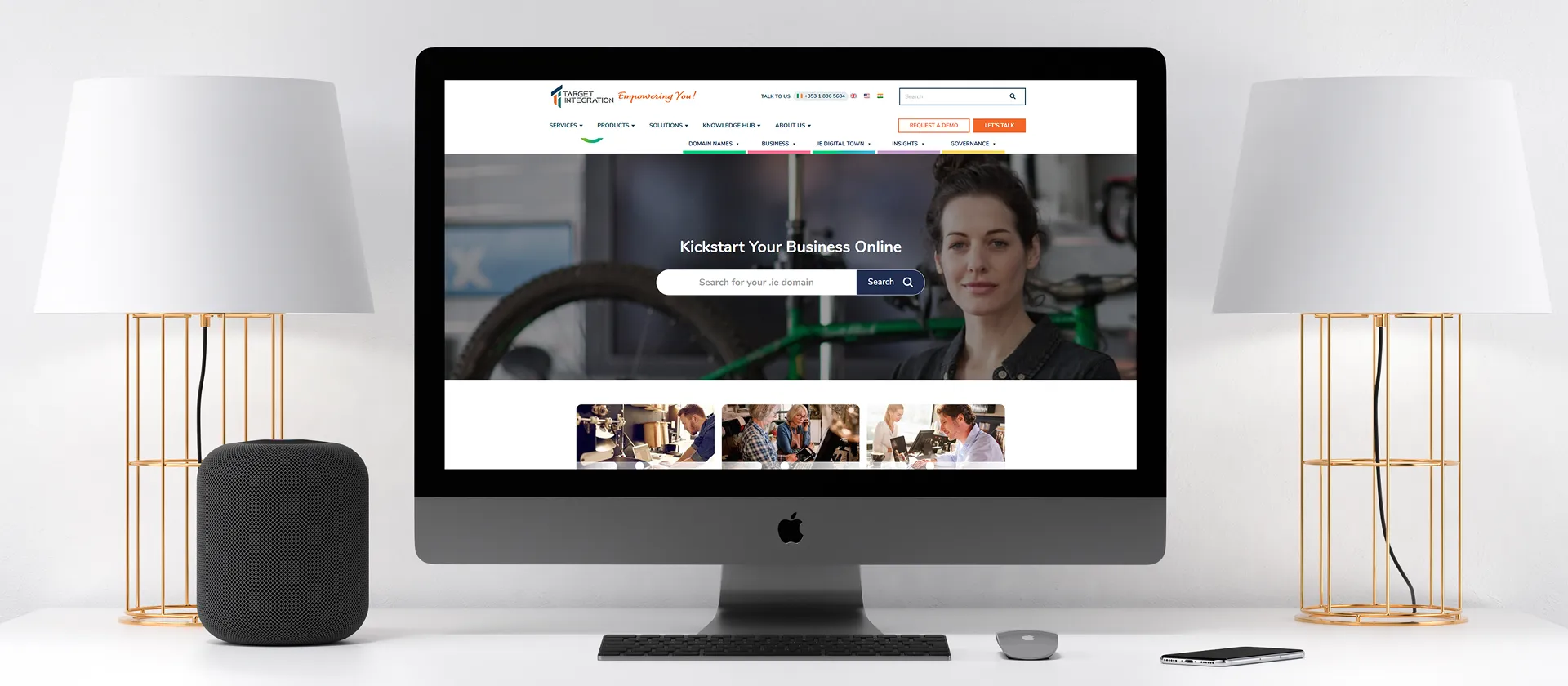 New IE domain website on desktop