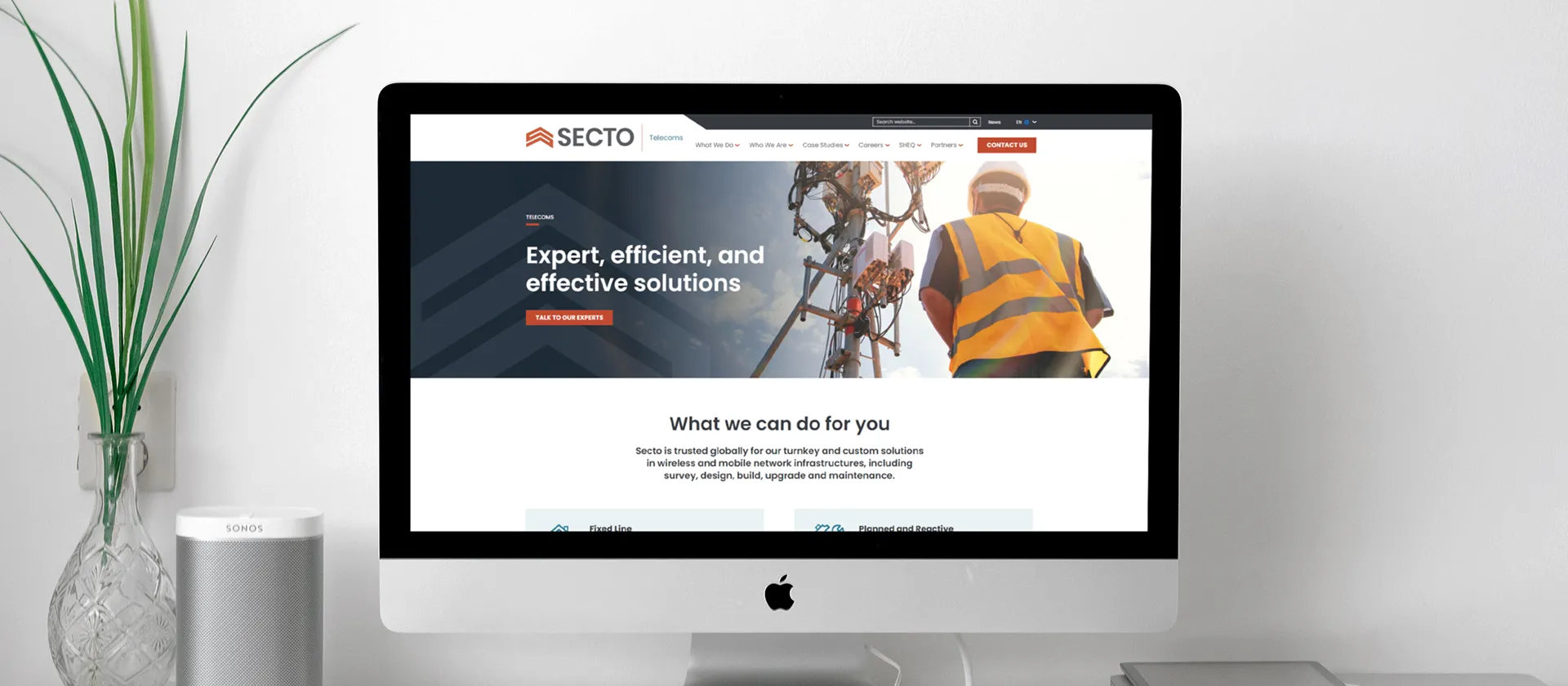 Secto website on a monitor