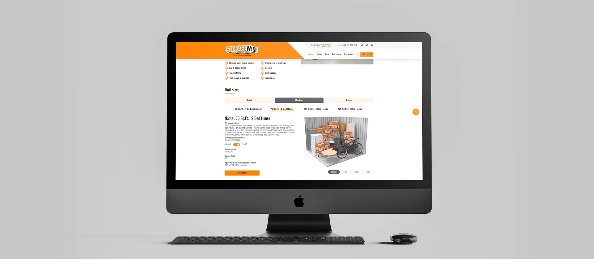 Website on large monitor
