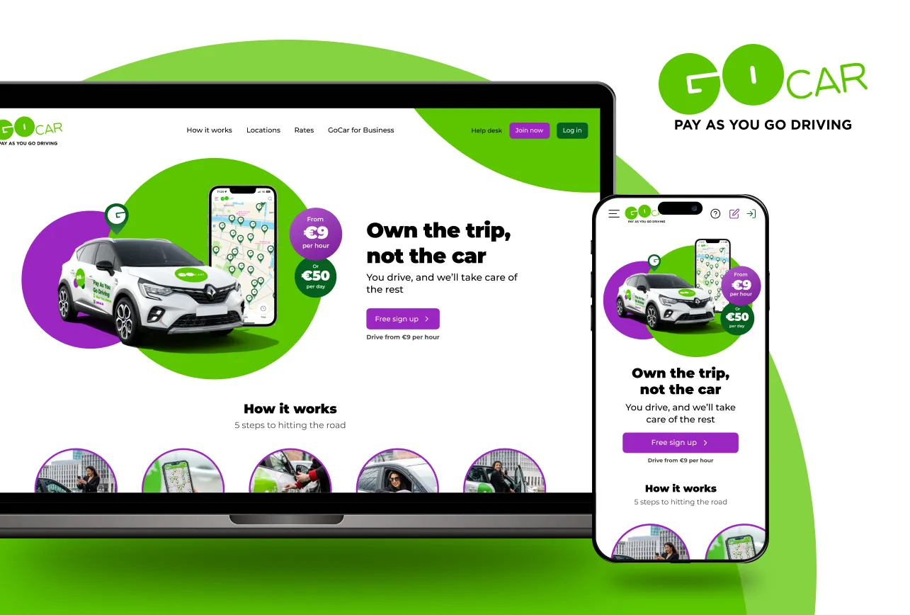 GoCar website Matrix Internet GoCar website desktop and mobile