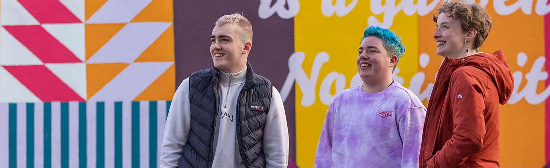 Young people smiling together