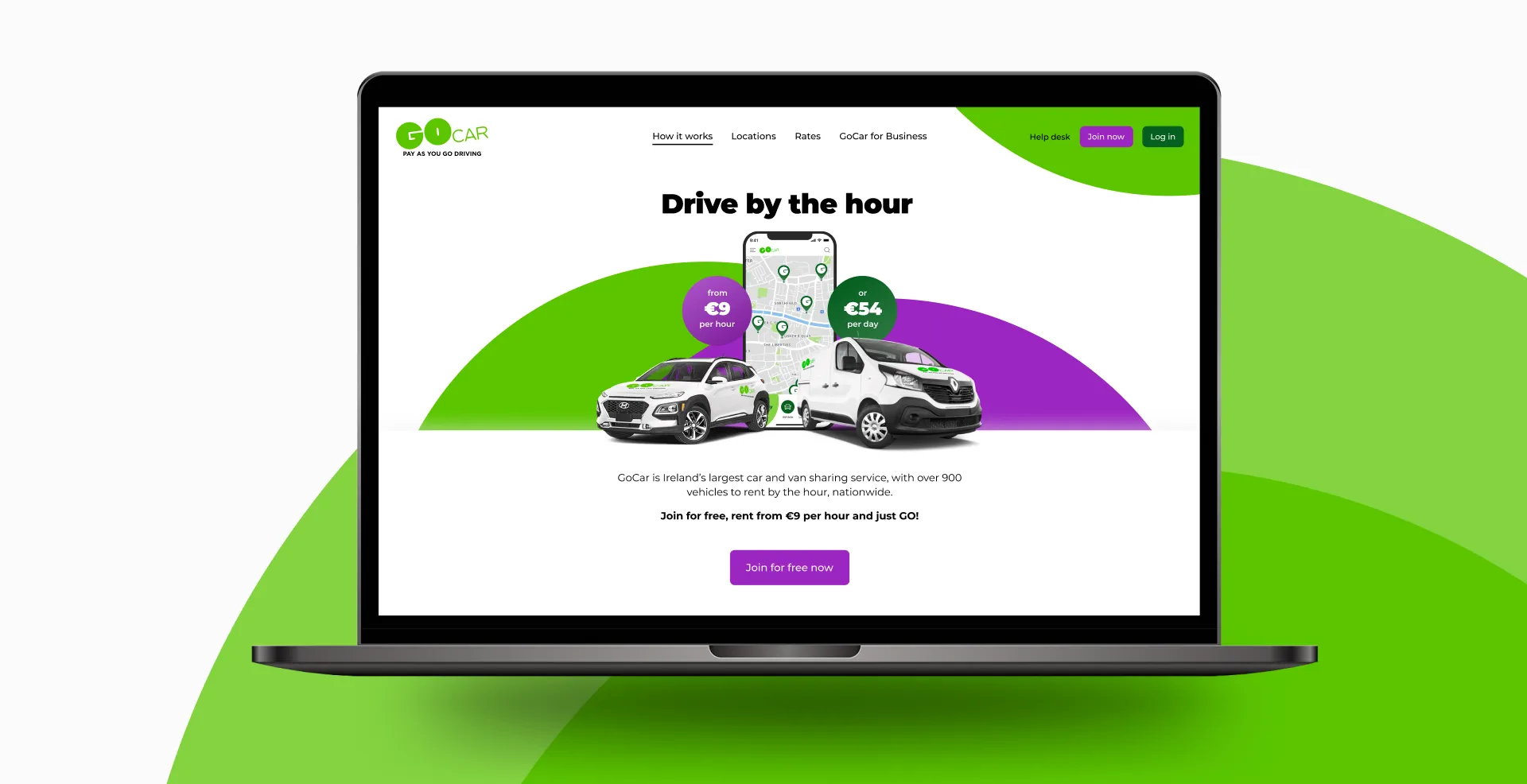 GoCar advertisement on laptop