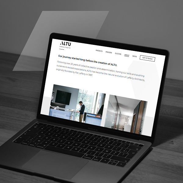 Altu Architects Website on laptop