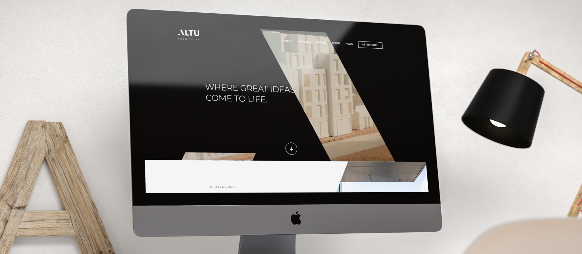 Altu Architects Website on monitor